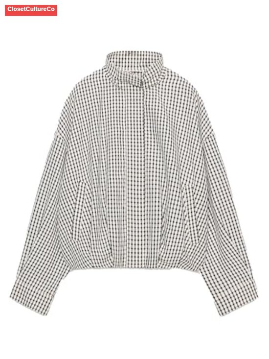 Jackets & Blazers - Gingham Cropped Bomber Jacket Zip Up Casual Coat Long Sleeve